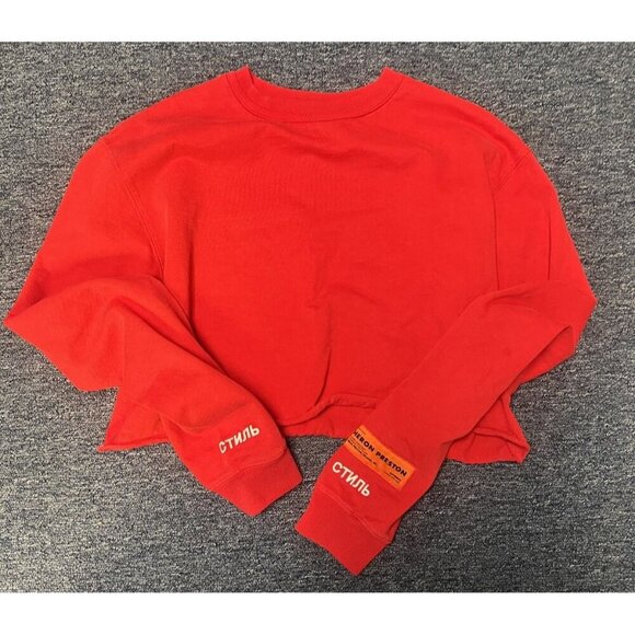 heron preston cropped red crewneck different sz small Authentic RARE - Picture 2 of 15
